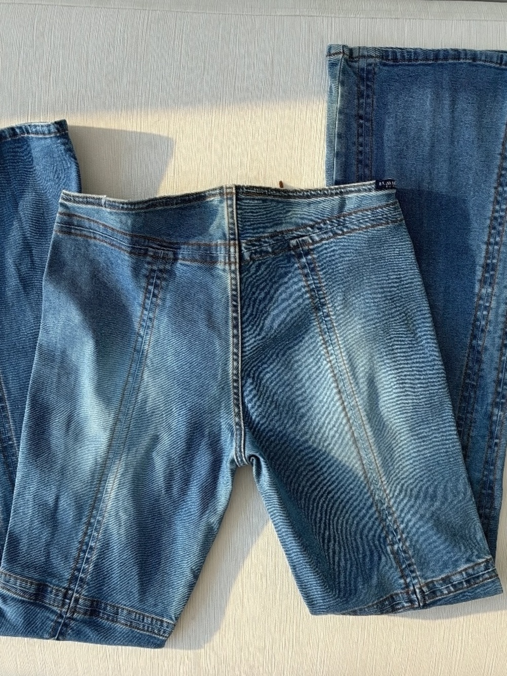 Y2K Z. Cavaricci Lace-Up Flare Jeans Stretch Denim Small 4/6 - Picture 3 of 8